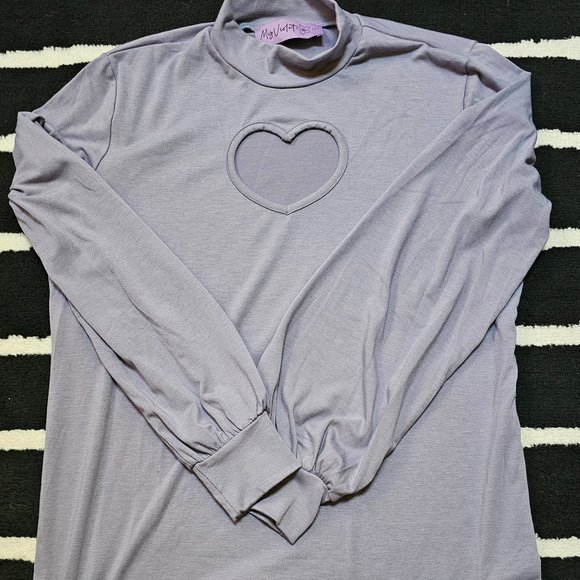 My Violet Scarlette Heart Cutout Top – Midnight Lavender Size Small - Picture 3 of 6